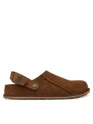 Birkenstock Sandały Lutry Premium 1030187 Brązowy. Brązowe sandały męskie Birkenstock, ze skóry, bez zapięcia. Za 679.99 zł.