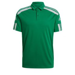 Koszulka polo do piłki nożnej męska Adidas Squadra 21 Polo z krótkim rękawem. Białe koszulki polo męskie ADIDAS, m, bez wzorów, sportowe, bez kołnierzyka, bez ramiączek. Za 83.00 zł.