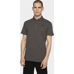 Koszulka polo męska TSM308 - ciemny szary. Szare koszulki polo męskie 4f, m, bez wzorów, z bawełny, bez kołnierzyka, bez ramiączek. Za 79.99 zł.