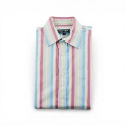 Second life - Męska klasyczna koszula w paski - Jak nowy. Czerwone koszule męskie EDEN PARK, m, bez wzorów, bez kołnierzyka, bez ramiączek. Za 153.32 zł.