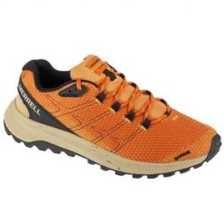Buty do biegania męskie Merrell Fly Strike. Brązowe buty do biegania męskie Merrell, bez wzorów, z gumy, bez zapięcia, do biegania. Za 407.00 zł.