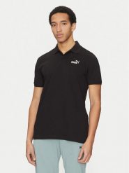 Puma Polo Essentials 682552 Czarny Regular Fit. Czarne koszulki polo męskie Puma, l, bez wzorów, z bawełny, bez kołnierzyka, bez ramiączek. Za 99.99 zł.