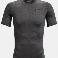 Koszulka termoaktywna męska UNDER ARMOUR 1361518 z krótkim rękawem. Szare bielizna termoaktywna męska Under Armour, m, bez wzorów, bez ramiączek, do biegania. Za 79.99 zł.