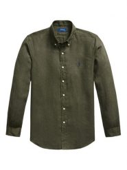 Polo Ralph Lauren Koszula 710966294508 Zielony Regular Fit. Zielone koszule męskie Polo Ralph Lauren, m, bez wzorów, ze lnu, bez kołnierzyka, bez ramiączek. Za 779.99 zł.