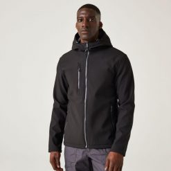 Softshell roboczy męski Nagate z kapturem. Szare kurtki softshell męskie Regatta, na lato, m, bez wzorów, z softshellu, z kapturem, trekkingowe. Za 268.50 zł.