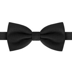 Bawełniana Mucha Męska His Story - Czarna. Czarne krawaty i muchy męskie His Story, z aplikacjami, z bawełny, eleganckie. Za 45.00 zł.