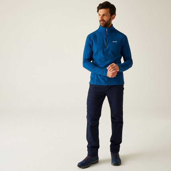 Męski lekki polar turystyczny Montes z zamkiem błyskawicznym do połowy. Niebieskie bluzy z polaru męskie Regatta, m, bez wzorów, z polaru, sportowe, bez ramiączek, bez kaptura. Za 79.99 zł.