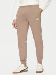 Puma Spodnie dresowe Ess No. 1 Logo 682609 Brązowy Regular Fit. Brązowe spodnie dresowe męskie Puma, bez wzorów, z bawełny. Za 139.99 zł.