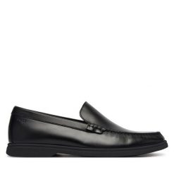 Mokasyny BOSS. Czarne mokasyny męskie Boss, bez zapięcia. Za 949.99 zł.