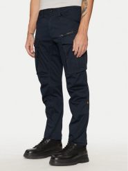 G-Star Raw Spodnie materiałowe Rovic 3D D02190 Granatowy Regular Fit. Niebieskie spodnie na co dzień męskie G-Star Raw, bez wzorów, z bawełny, retro. Za 339.99 zł.