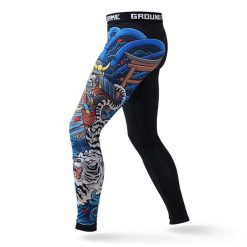 Legginsy do sportów walki męskie Ground Game Yokai 3.0. Czarne legginsy męskie GROUND GAME, m, bez wzorów, z elastanu, do biegania. Za 179.00 zł.