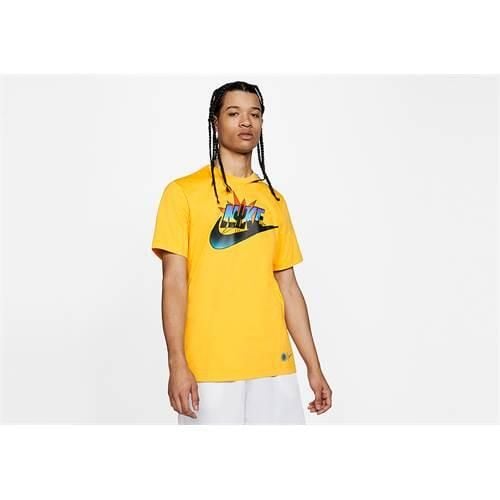 Koszulka sportowa męska Nike Futura Basketball Tee University Gold. Żółte t-shirty sportowe męskie Nike, l, bez wzorów, sportowe, bez ramiączek. Za 129.00 zł.
