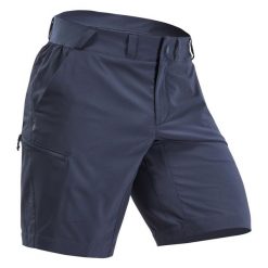 Spodenki turystyczne męskie Quechua MH100. Szare szorty sportowe męskie QUECHUA, bez wzorów, z materiału, sportowe. Za 59.99 zł.