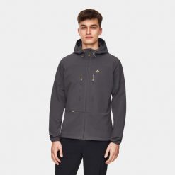 Kurtka męska softshell Alpinus Pourri. Szare kurtki softshell męskie Alpinus, m, bez wzorów, z softshellu, bez kaptura, trekkingowe. Za 299.00 zł.