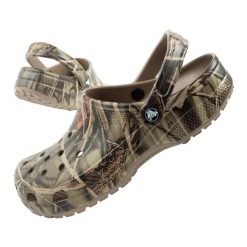 Sandały chodaki męskie Crocs Classic. Brązowe sandały męskie Crocs, z materiału, bez zapięcia. Za 189.00 zł.