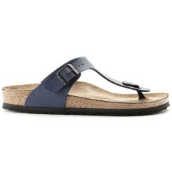 Japonki Birkenstock Gizeh 143621 niebieskie. Niebieskie klapki i japonki męskie bez wzorów, z materiału. Za 626.61 zł.