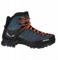 Buty mtn trainer mid gtx-dark denim-black-uk 12 (47) SALEWA. Czarne buty trekkingowe męskie Salewa, bez wzorów, z denimu, bez zapięcia. Za 1,350.56 zł.