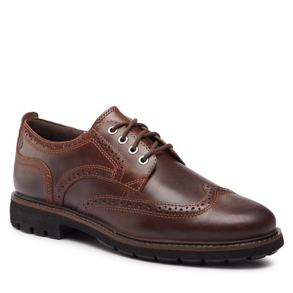 Półbuty Clarks. Brązowe eleganckie półbuty męskie Clarks, wizytowe, bez obcasa, bez zapięcia. Za 359.99 zł.