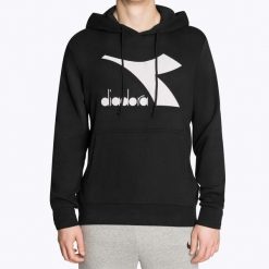 Bluza męska Diadora Hoodie Core. Czarne bluzy nierozpinane męskie Diadora, m, bez wzorów, bez ramiączek, bez kaptura. Za 229.99 zł.