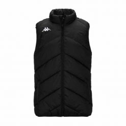 Kurtka puchowa Kappa Viatto. Czarne kurtki męskie Kappa, na lato, m, bez wzorów, z puchu, bez ramiączek, bez kaptura. Za 352.00 zł.