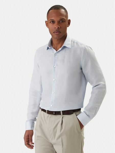 Calvin Klein Koszula LV019EU121 Błękitny Regular Fit. Niebieskie koszule męskie Calvin Klein, m, bez wzorów, z lyocellu, bez kołnierzyka, bez ramiączek. Za 449.99 zł.