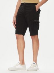 Aeronautica Militare Szorty materiałowe 251BE066CT1122 Czarny Regular Fit. Czarne szorty męskie Aeronautica Militare, bez wzorów, z bawełny. Za 399.99 zł.