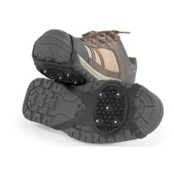 Nakładki antypoślizgowe na buty Rapeks Go. Czarne buty trekkingowe męskie RAPEKS, bez wzorów, sportowe, bez obcasa, bez zapięcia. W wyprzedaży za 29.90 zł.