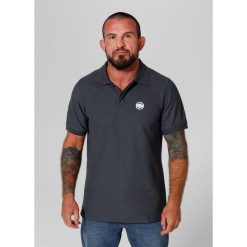 Koszulka męska Pitbull Polo Pique Rockey. Szare koszulki polo męskie PITBULL, l, bez wzorów, casualowe, bez kołnierzyka, bez ramiączek. Za 159.00 zł.
