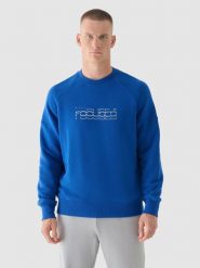 4F Bluza dresowa nierozpinana bez kaptura męska - niebieska XXL. Niebieskie bluzy nierozpinane męskie 4f, m, bez wzorów, z bawełny, klasyczne, bez ramiączek, bez kaptura. W wyprzedaży za 79.99 zł.