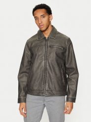 Brave Soul Kurtka z imitacji skóry MJK-DIVISIONPU Szary Regular Fit. Szare kurtki męskie Brave Soul, m, bez wzorów, ze skóry, bez ramiączek, bez kaptura. Za 399.99 zł.