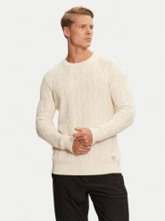 Guess Sweter Evander M4BR19 Z3HD1 Beżowy Regular Fit. Brązowe kardigany męskie Guess, m, z aplikacjami, z bawełny, bez ramiączek. Za 322.00 zł.