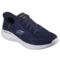Buty sportowe Sneakersy męskie, Slip-Ins: Bounder 2.0 - Emerged. Niebieskie buty sportowe na co dzień męskie Skechers, m, bez wzorów, z materiału, casualowe, bez ramiączek, bez kaptura, trekkingowe. Za 531.00 zł.