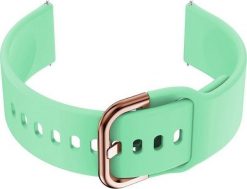 Pasek gumowy do smartwatch 20mm - miętowy/rosegold. Zielone zegarki smartwatch NoName. Za 20.14 zł.