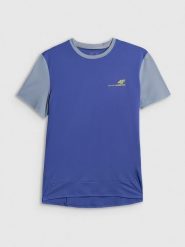 4F Koszulka rowerowa męska - fioletowa S. Fioletowe t-shirty męskie 4f, m, bez wzorów, z dzianiny, bez kołnierzyka, bez ramiączek. Za 139.99 zł.