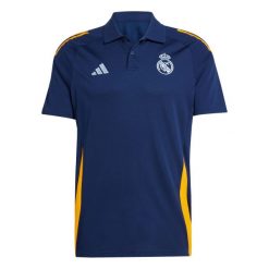 Polo Real Madrid 2024/25. Brązowe koszulki polo męskie ADIDAS, bez wzorów, sportowe, bez kołnierzyka, bez ramiączek. Za 205.90 zł.