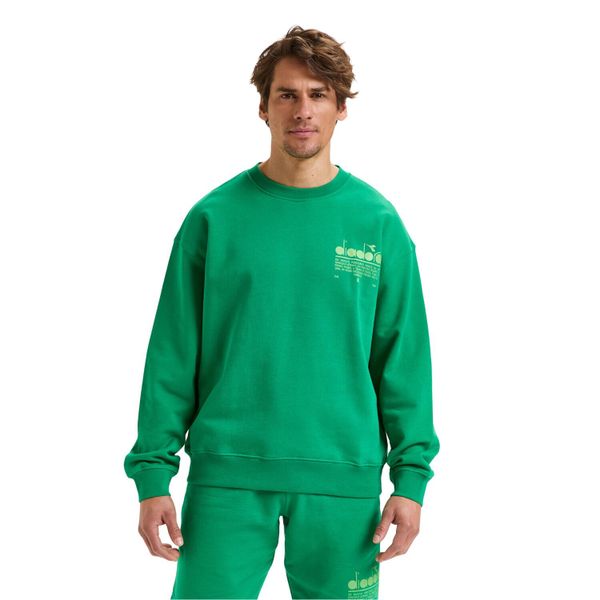 Bluza DIADORA SWEATSHIRT CREW MANIFESTO. Zielone bluzy nierozpinane męskie Diadora, m, bez wzorów, bez ramiączek, bez kaptura. Za 139.99 zł.