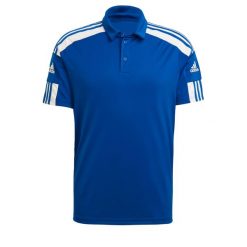 Koszulka polo do piłki nożnej męska Adidas Squadra 21 Polo z krótkim rękawem. Białe koszulki polo męskie ADIDAS, m, bez wzorów, sportowe, bez kołnierzyka, bez ramiączek. Za 83.00 zł.
