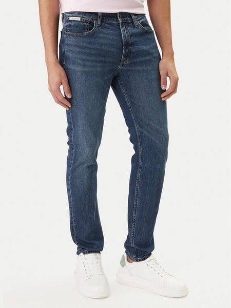 Calvin Klein Jeans Jeansy LV04RB758G Niebieski Slim Fit. Niebieskie jeansy męskie Calvin Klein Jeans, bez wzorów, z bawełny. Za 529.99 zł.
