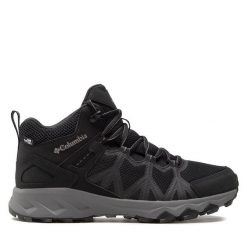 Trekkingi Columbia. Czarne buty trekkingowe męskie Columbia, bez wzorów, sportowe, bez obcasa, bez zapięcia. Za 669.99 zł.
