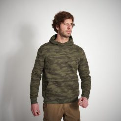 Bluza outdoor z kapturem Solognac 500 Camo Halftone. Zielone bluzy z kapturem męskie SOLOGNAC, l, bez wzorów, z bawełny, z kapturem. W wyprzedaży za 99.99 zł.
