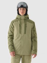 4F Kurtka narciarska membrana 10000 męska - khaki M. Brązowe kurtki narciarskie i snowboardowe męskie 4f, na zimę, m, bez wzorów, z dzianiny, z kapturem, narciarskie. Za 599.99 zł.