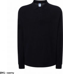 JHK PORA210LS - polo męskie długi rękaw, dwa guziki, boczne rozcięcia, dłuższe na pleach, 100% bawełna 200 - 210g - czarny 3XL. Czarne koszulki męskie z długim rękawem JHK, m, bez wzorów, z bawełny, bez kołnierzyka, bez ramiączek. Za 49.27 zł.