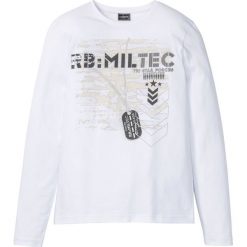Shirt z długim rękawem Slim Fit bonprix biały. Koszulki męskie z długim rękawem marki bonprix. Za 34.99 zł.