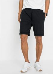 Lekkie bermudy dresowe (2 pary). Czarne spodnie dresowe męskie bonprix, bez wzorów, z dresówki. Za 114.99 zł.