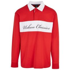 Oversized rugby polo Urban Classics. Czerwone koszulki polo męskie Urban Classics, m, bez wzorów, bez kołnierzyka, bez ramiączek. Za 206.00 zł.