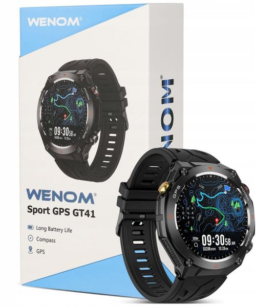 Smartwatch Męski Zegarek Wenom GT41 GPS Zdrowie Sport. Zegarki męskie Wenom. Za 307.29 zł.