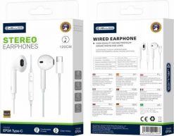 Słuchawki Jellico JELLICO słuchawki przewodowe EP2A USB-C z mikrofonem 1.2M Biały. Białe słuchawki douszne Jellico. Za 22.71 zł.