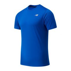Koszulka męska New Balance MT11205TRY – niebieska. Niebieskie t-shirty sportowe męskie New Balance, m, bez wzorów, z materiału, sportowe, bez ramiączek. Za 49.99 zł.
