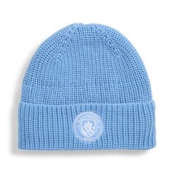 Czapka beanie Essentials Manchester City PUMA Team Light Blue White. Białe czapki męskie Puma, bez wzorów, sportowe. Za 109.00 zł.