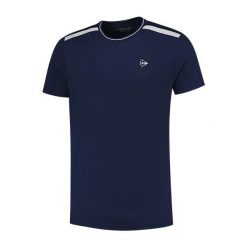 Koszulka sportowa męska Dunlop Club Crew Tee. Niebieskie t-shirty sportowe męskie Dunlop, m, bez wzorów, sportowe, bez ramiączek. Za 139.99 zł.